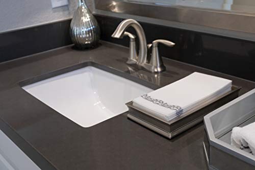 American Homestead Linen Feel Guest Towels Disposable Cloth Like Paper Hand Napkins Soft, Absorbent, Paper Hand Towels for Kitchen, Bathroom, Parties, Weddings, Dinners or Events (Silver Vintage, 100)