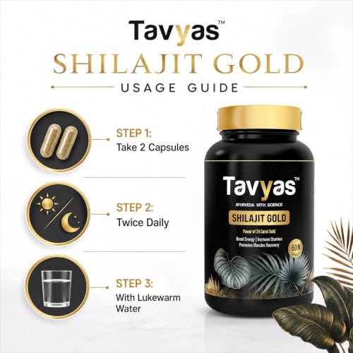 Image of Pure Original Himalayan Shilajit /Shilajeet Resin 60 Capsule| Serving | For Energy, Endurance & Vitality| 100% Ayurvedic