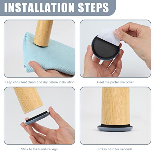 Furniture Sliders 2.5 Inch 16Pcs Flerise Self-Stick Furniture Pads For Carpet Adhesive Furniture Movers With Round #TOP3