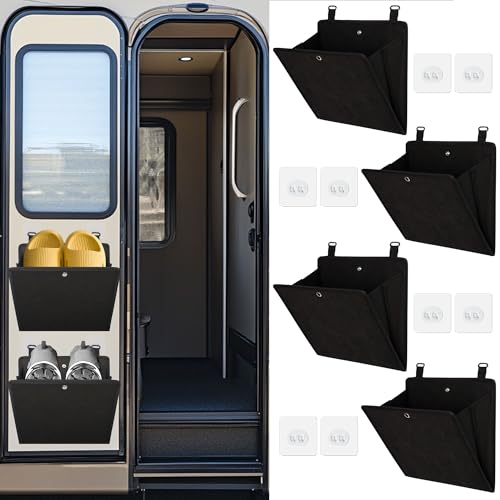 PUGPIU RV Camper Shoe Storage 4 Pack - Foldable Wall Mounted Shoe Rack Organizer...