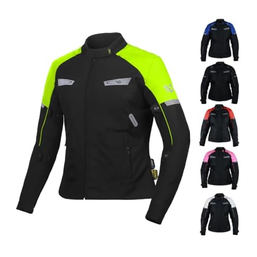 WD Motorsports Textile Motorcycle Jacket, Women Lightweight Motocross Biker Jacket, CE Armored Waterproof Riding Jackets – All Season