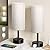 Bedside Table Lamps Set of 2 - 3 Color Temperatures Pull Chain Lamp with AC Outlet Charging Port, Two Round Night Stand Lamps for Bedroom Guest Room Office, Small Bed Side Light with E26 LED Bulbs