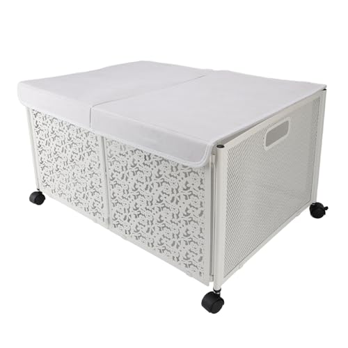 Caixa de Armazenamento de Brinquedos Dobrável, Grande Capacidade de 70l Caixa de Brinquedos de Metal