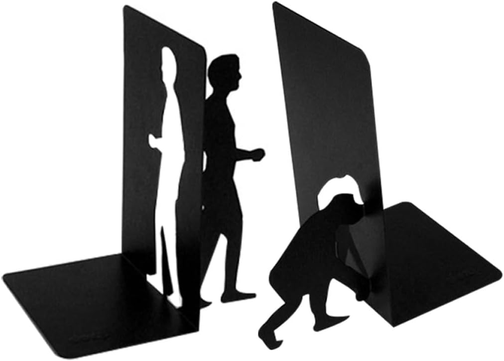 Metal and Iron Bookends Set, Household Desktop Book Holder, Modern Decorative Bookend for Home Bookshelf and Office Storage, 1pcs