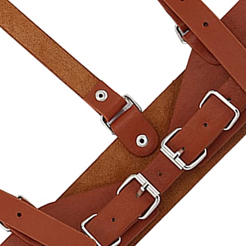 YIJU Corpete de couro sintético para noivas, Marrom