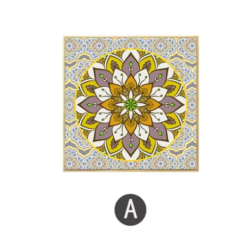 Affiche fleur mandala zen en 4 pièces - Donnez une touche spirituelle et relaxante à votre salon