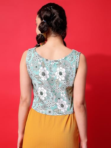 Image of PURVAJA Women's Polyester Floral Relaxed Fit Shirt