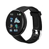 Monetais Smart Watch Band Orologio fitness Impermeabile Smart D18 Orologio rotondo Misurazione della frequenza cardiaca per uomo Donna Bambini Nero