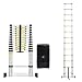 Produktbild Todeco - Teleskopleiter, Klappleiter - Maximale Belastbarkeit: 150 kg - Anzahl der Stufen: 13-3,8 Meter, EN 131-6, Extra gap, GRATIS Tragetasche, Stabilisierungsstange