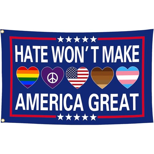 Cuiliqun Hate Wont Make Us Great Flag Pride Ally Resist Flag 3x5 Ft Outdoor Equality Peace...