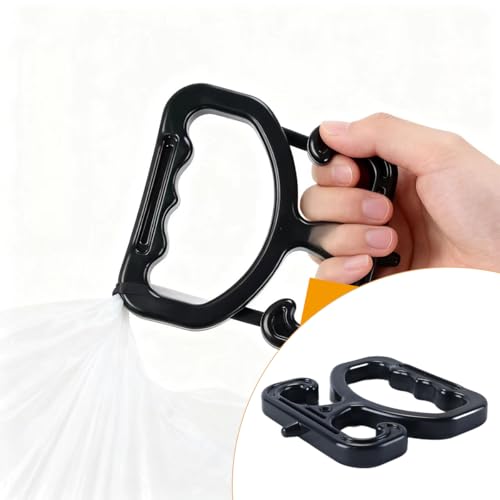 Ausi 2 Stück Taschenträger-Aufbewahrungsbox aus Kunststoff, bequemer Griff für Einkaufstaschen, Eimer und Reisen, schwarz
