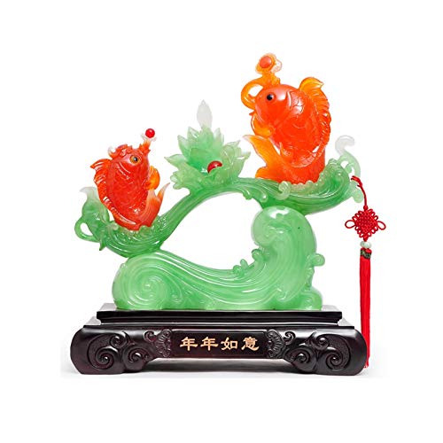Statue de poisson Feng Shui ornement de table élégant qualité premium pour bureau
