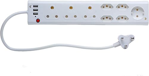 ZS - 9 Way Multi Plug with 3 USB Ports P-09 USB