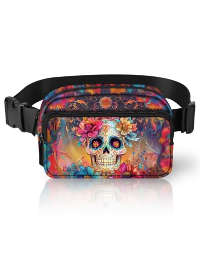 Image of Skull Fanny Pack Lightweight Belt Bag Fashion Waist Pouch | Waterproof, Crossbody Bags for Women, Sports, Running, Traveling, Hiking