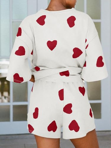 Image of Tankaneo Womens Pajama Sets 3 /4 Sleeve Oversized Tops & Loose Fit Shorts Lounge Set with Pockets Loungewear