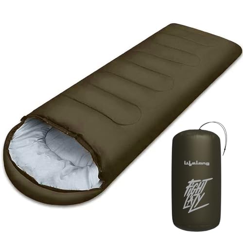 Image of Lifelong Sleeping Bag for Adults - Winter Sleeping Bags Certified for Temperatures 4C to 10C - Mummy Shape Foldable Camping Bed Height Upto 6'5 inchfeet - Travel Accessory for Camping, Hiking, Trekking