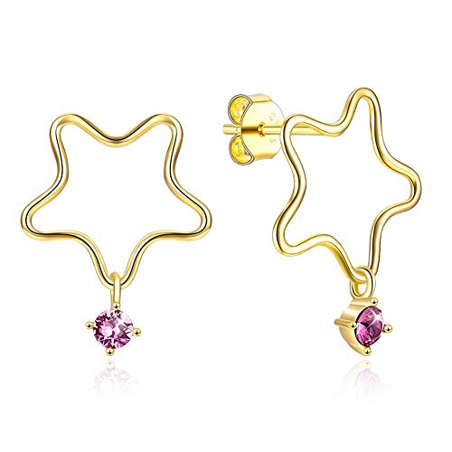 Boucles d'oreilles étoile creuse en argent S925 et cristaux étincelants pour femme