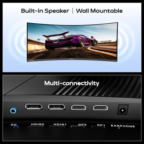 Image of Zebronics PA234 34 Inch 1500R Curved Ultrawide Gaming Monitor, UWQHD 3440x1440, 180Hz, 1ms MPRT, HDR10, Adaptive Sync, 100% sRGB, Height /Pivot /Swivel /Tilt Adjust, 2 x DP, 2 x HDMI Ports
