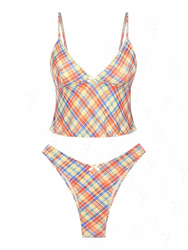seamoly Lace Jacquard Bowknot Decor Ruffles Tankini Set