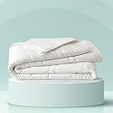 Baloo Weighted Comforter for Adults 20 lb Full/Queen (Pebble White, 90'x90') | Cool & 100% Cotton | Glass Microbead Fill