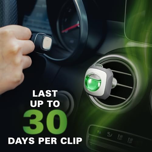 Image of Air Jungles Green Tea Scent Car Air Freshener Vent Clip 6 Ct | Long Lasting Up To 180 Days Car Refresher, Auto Interior Odor Eliminator Fragrance Oil Perfume Accessory, 4ml Each