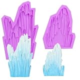 Iceberg Chocolate Silicone Molds Snow Mountain Rockery Fondant Molds for Christmas Cake Decoration Cupcake Toppers Mousse Candy Sugar Craft Gum Clay Resin Home Decor Set of 2