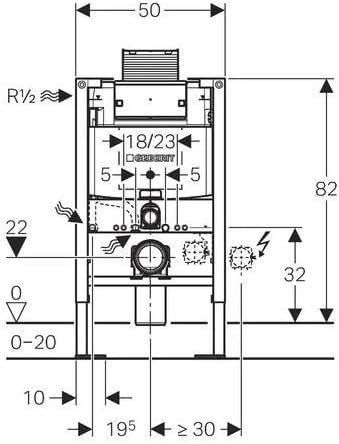 Geberit - Bâti-support pour WC suspendu - GEBERIT Bâti-support WC Duofix  Omega 12 cm Autoportant 111.009.00.1 : Amazon.fr: Bricolage