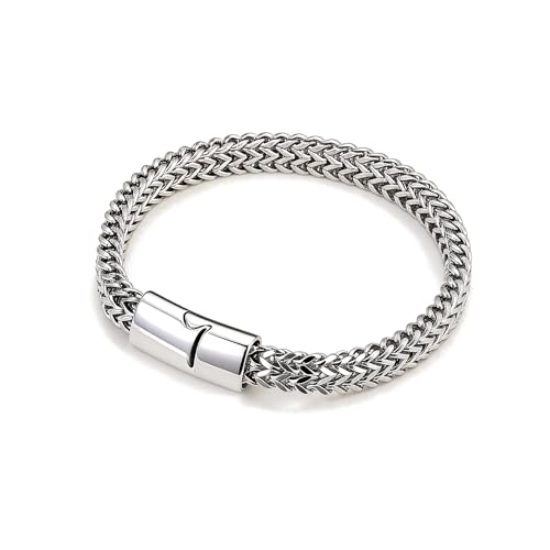Pulsera de eslabones cubanos para hombre de acero inoxidable miniatura 1