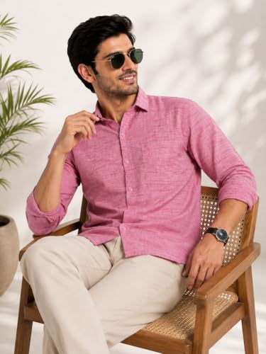 Image of Men's Khadi Cotton Regular Fit Shirt | Full Sleeve Breathable Casual & Office Wear Shirt for Men
