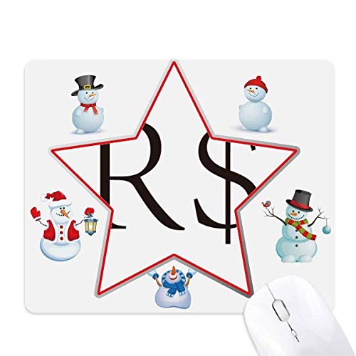 Tapis de souris Real brésilien et bonhomme de neige étoilé pour bureau