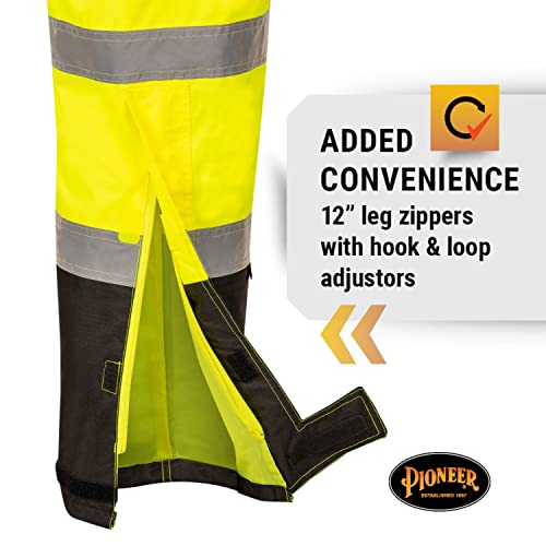 Pioneer Ripstop High Visibility Bib Pant - Safety Rain Gear – Hi Vis, Waterproof, Reflective, Work Overalls For Men, Orange, Yellow/Green, V1200461U-4Xl #TOP4