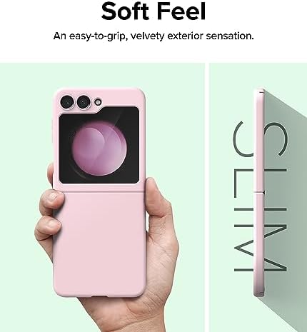 Ringke Slim Case Compatible with Samsung Galaxy Z Flip 5, Ultra-Thin Hard PC with Soft-Grip Phone Case for Z Flip 5 5G (2023) - Strawberry
