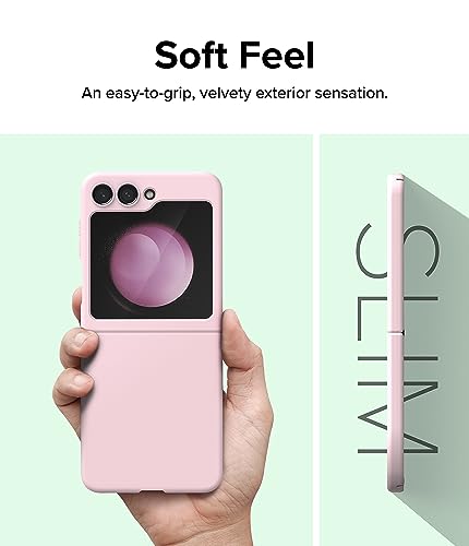 Image of Ringke Slim Compatible with Samsung Galaxy Z Flip 5 Case Back Cover Thin Soft-Feeling Coating Hard PC with Non-Slip Grip Protective Phone Case for Samsung Z Flip 5 5G (2023) - Strawberry