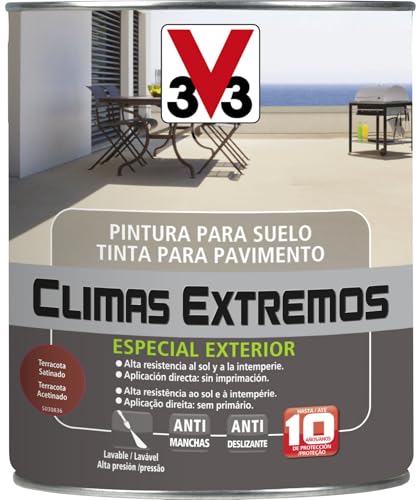 V33 PINTURA SUELOS CLIMAS EXTREMOS SATINADO TERRACOTA 0,5L