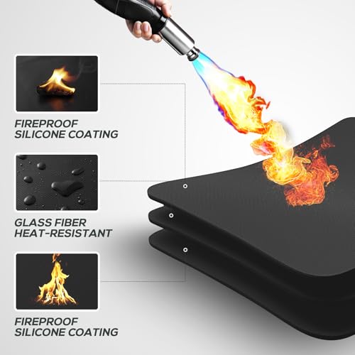 Feuerfeste Unterlage, Feuerstellenmatte, Runde unter Grill Decke für Outdoor-Grill, feuerfeste Matte, ölbeständig wasserdicht unter Boden BBQ Zubehör Schutz für Herd Zubehör (95cm)