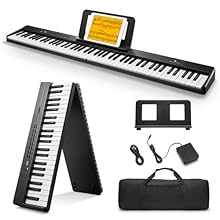 🎼【 Ultra-portable Folding Piano】Donner DP-10 piano keyboard 88 keys with a lightweight design (7.8 lbs/3.5 kg), compact folded length (24.7"/62.8 cm). DP-10 88 key digital piano is a portable piano keyboard, ideal for travel and on-the-go performance...