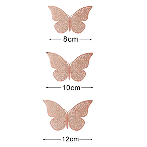 36 Stück 3D Schmetterling Wandaufkleber, 3 Arten Dekoration Schmetterling Deko Wand Wandsticker für Zuhause, Badezimmer, Party Dekoration(8/10/12cm)
