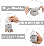 3 Pack Manches en silicone pour Avent Bouteilles pour bébé en verre naturel, Porte-Bouteille Anti Breakage pour bébé, Compatible Philips AVENT Bouteille pour bébé naturelle en verre 4 oz(Grey+Dark Blue+Apricot)