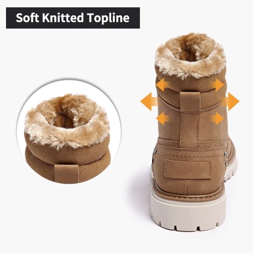 Image of Mens Snow Boots Fur Lined Hiking Boots Waterproof Anti-Slip Outdoor Climbing Shoes