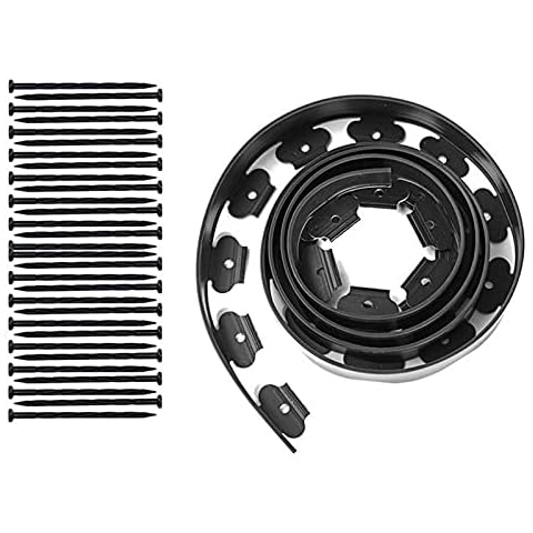 10M Kunststoff Rasenkante,GJCrafts Flexible Rasenkante für den Garten,Beeteinfassung mit 30 Stück Befestigungsstiften für den Außenbereich-Einfache Montage Cover