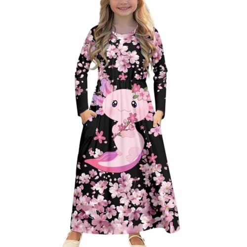 Girls Long Sleeve Dress 5-14 Y A Line Dress Toddler Sweet Swing Twirly Dress