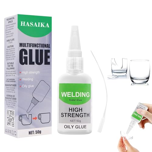 HASAIKA® Pegamento Aceitoso de Alta Resistencia, Pegamento de Súper alta Resistencia, Pegamento De Soldadura, Pegamento Plastico Extrafuerte Para Vidrio Metal Madera Cerámica