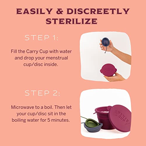 Pixie’s Public Restroom Menstrual Cup Wash Case 12oz - Collapsible Cleaner Container to Clean Your Menstrual Disc & Period Cup - Microwavable Friendly - Foldable for Travel - Sterilizer Case Holder - Image 6