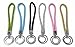 PU Leather Braided Wrist Straps with Double Ring Keychain Key Fob pack 5
