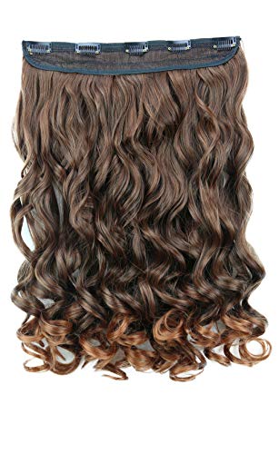 CAISHA 40cm Clip En Extensiones Extensiones De Cabello Postizo Ondulado Mezcla Marrón C59-1