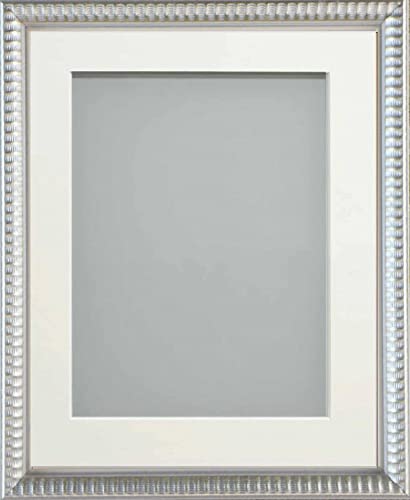 Frame Company Grantham Silver 10x8 Frame With Off-White Mount For Image 7x5inch *Choice of Sizes* Fitted with Real Glass โ image 1