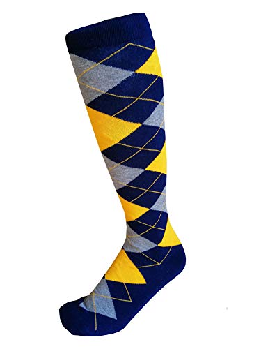 Triple M Plus Men Quality Knee/Over Calf Argyle Golf Socks: Men Size 5-8,9-13