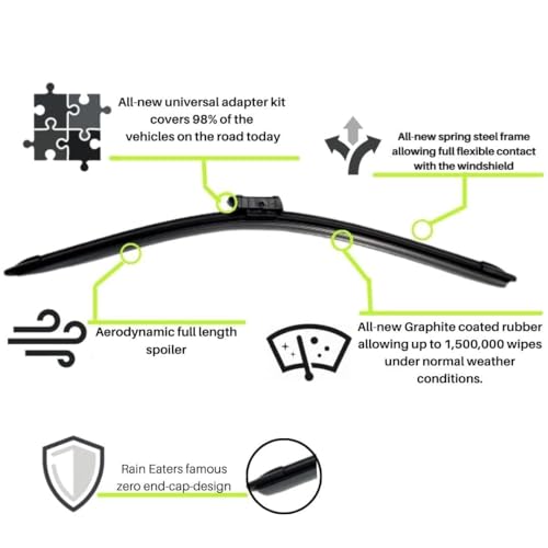 Image of Oshotto Frameless (O.E.M Type) Wiper Blades Compatible with Mahindra Alturas G4 (26 inch / 18 inch)