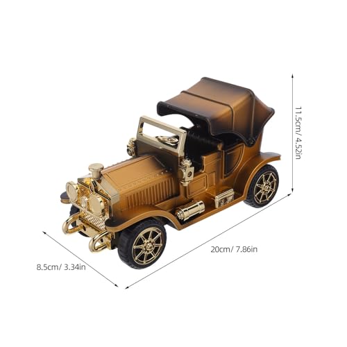 STOBOK ヴィンテージカーモデルのゴールド色トラック型オルゴール プラ製の装飾癒しの音色楽しめるクリスマスパーティーの詰め物や日常のリラックスタイムに最適なアンティークカーの贈り物 [2]