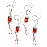 Warmhm 4 pièces Porte-clés Sacs Style Sang B AB O Élégant et Résistant pour Clés et Téléphone